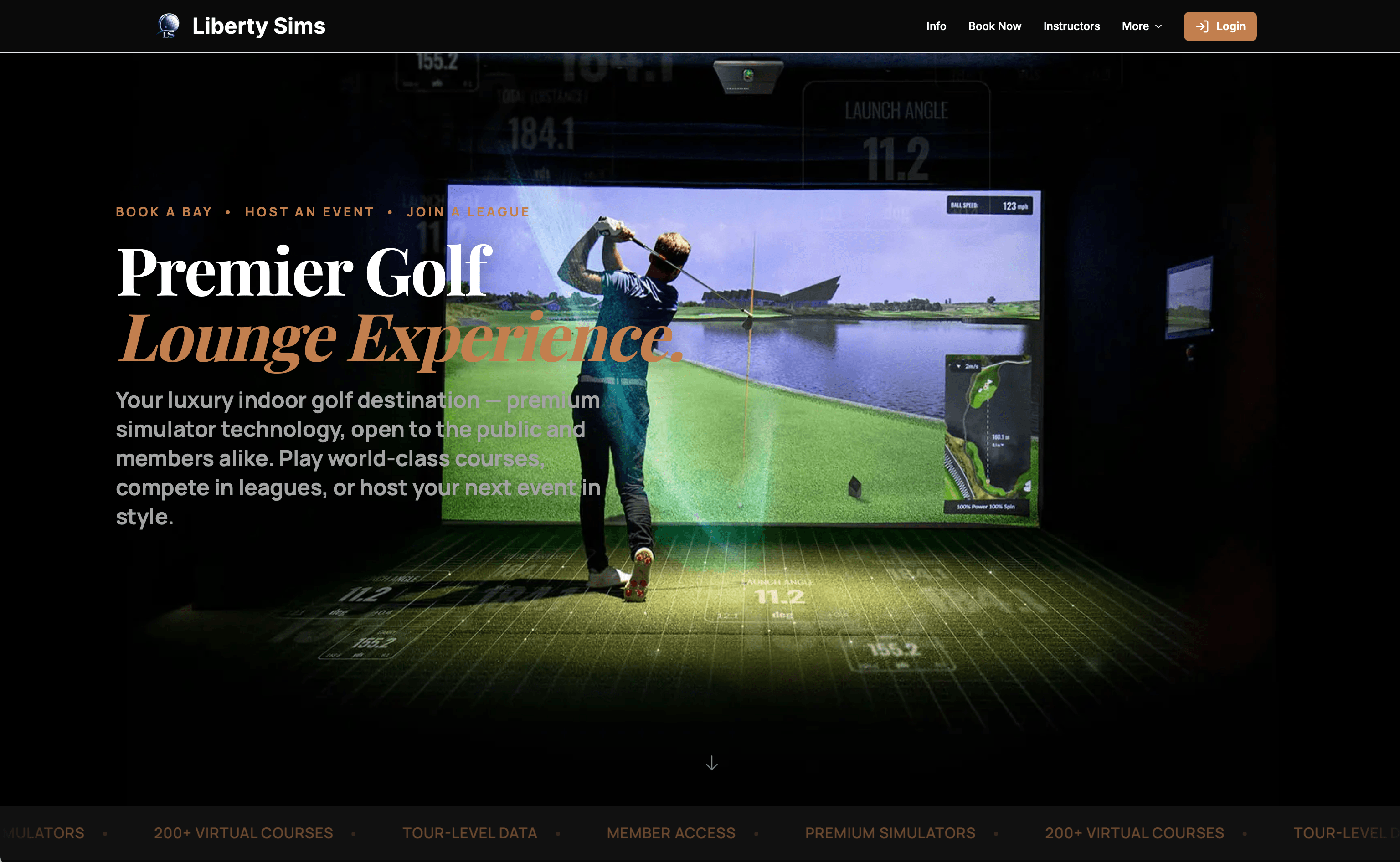 VTee Golf Business Website - Professional landing page for your golf simulator business