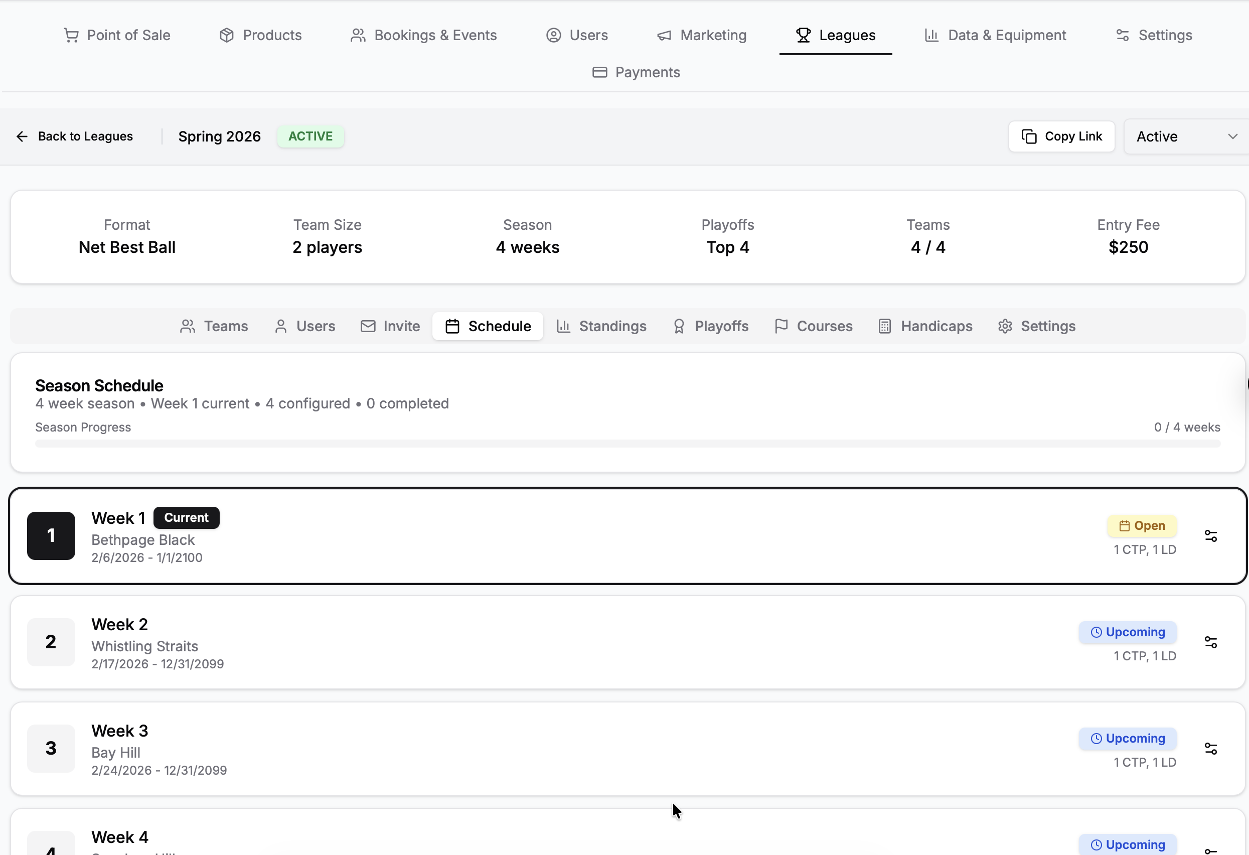 VTee Golf League Management - Live Scoring and Leaderboards